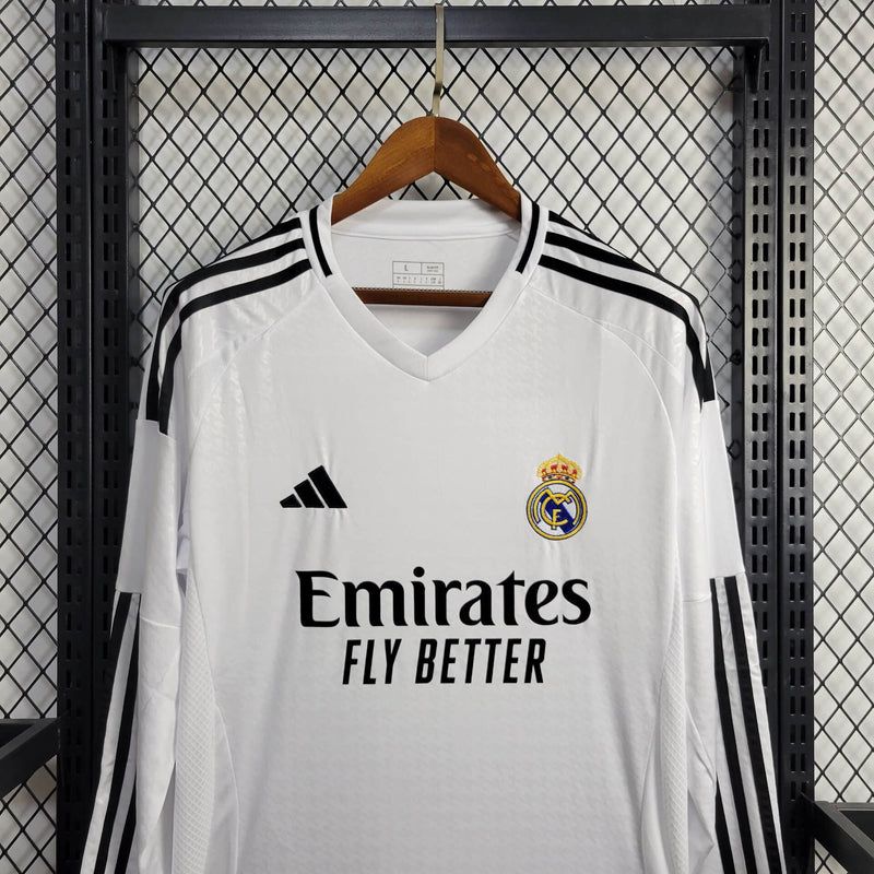 Real Madrid 24/25 Camisa 1 Manga Longa / Torcedor