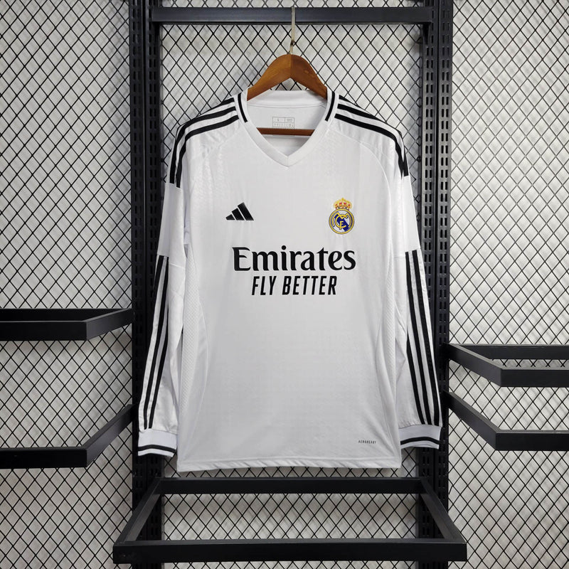 Real Madrid 24/25 Camisa 1 Manga Longa / Torcedor