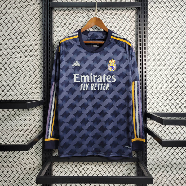 Real Madrid 23/24 Camisa 2 Manga Longa / Torcedor