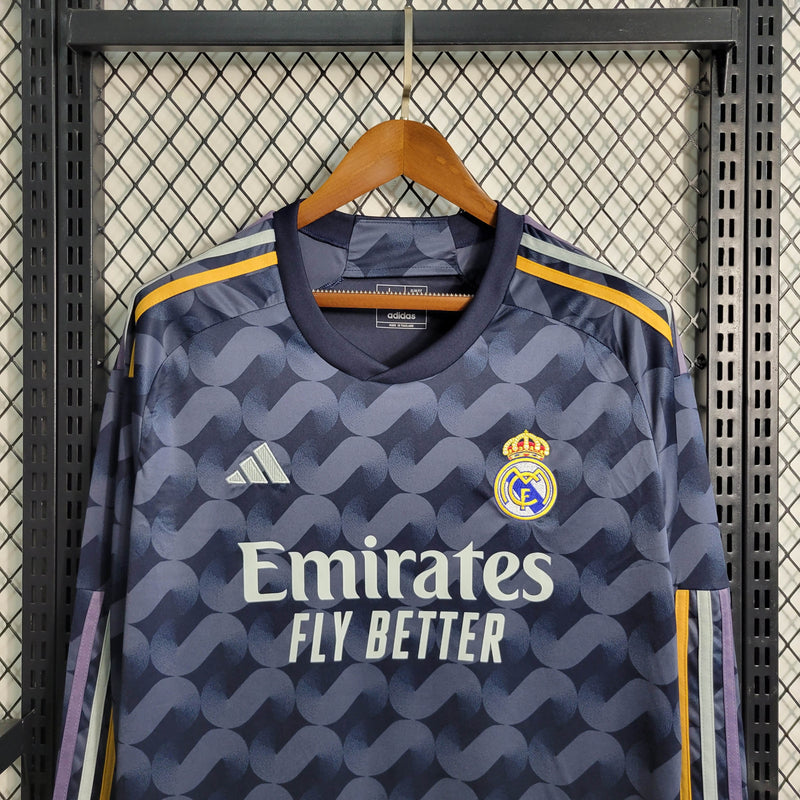 Real Madrid 23/24 Camisa 2 Manga Longa / Torcedor