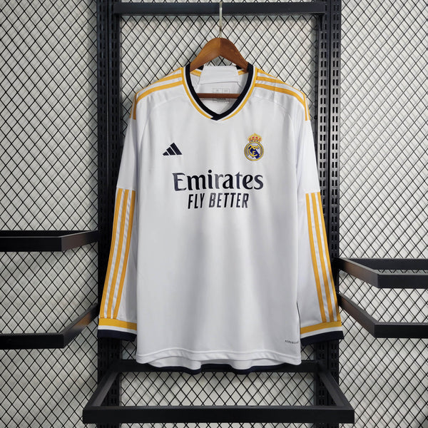 Real Madrid 23/24 Camisa 1 Manga Longa / Torcedor