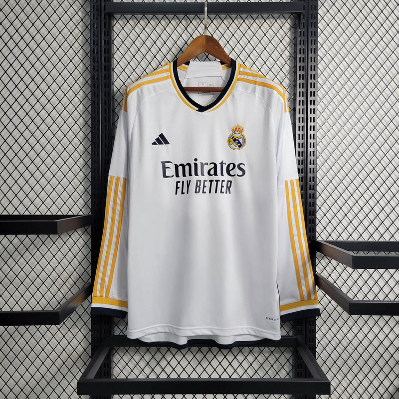Real Madrid 23/24 Camisa 1 Manga Longa / Torcedor