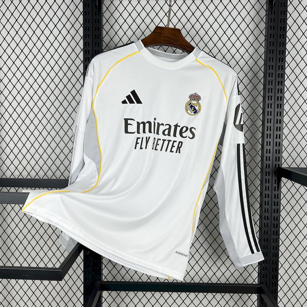 Real Madrid 25/26 Camisa 1 Manga Longa / Torcedor